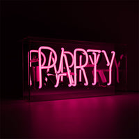 Party"-Glas-Neonschild - Rosa