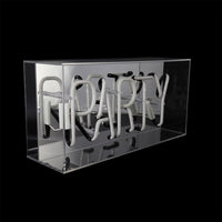 Party"-Glas-Neonschild - Blau