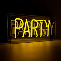 'Party' Glass Neon Sign - Yellow
