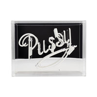 'Pussy' Glass Neon Sign - Pink