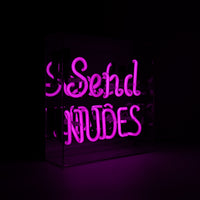 Glas-Neonschild 'Nacktbilder senden