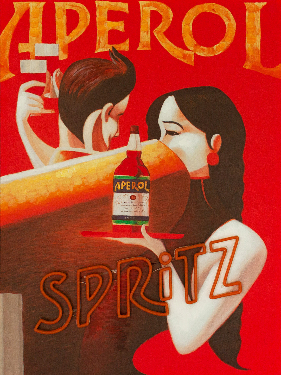 'Spritz' Wall Artwork with LED Neon - STANDARD