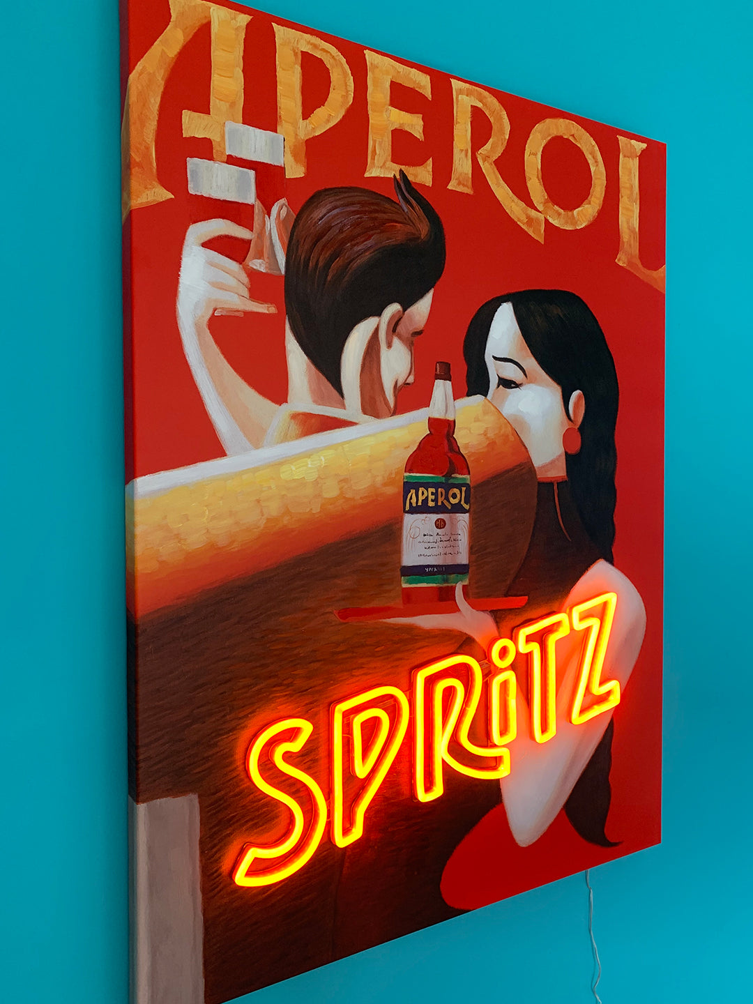 'Spritz' Wall Artwork with LED Neon - STANDARD