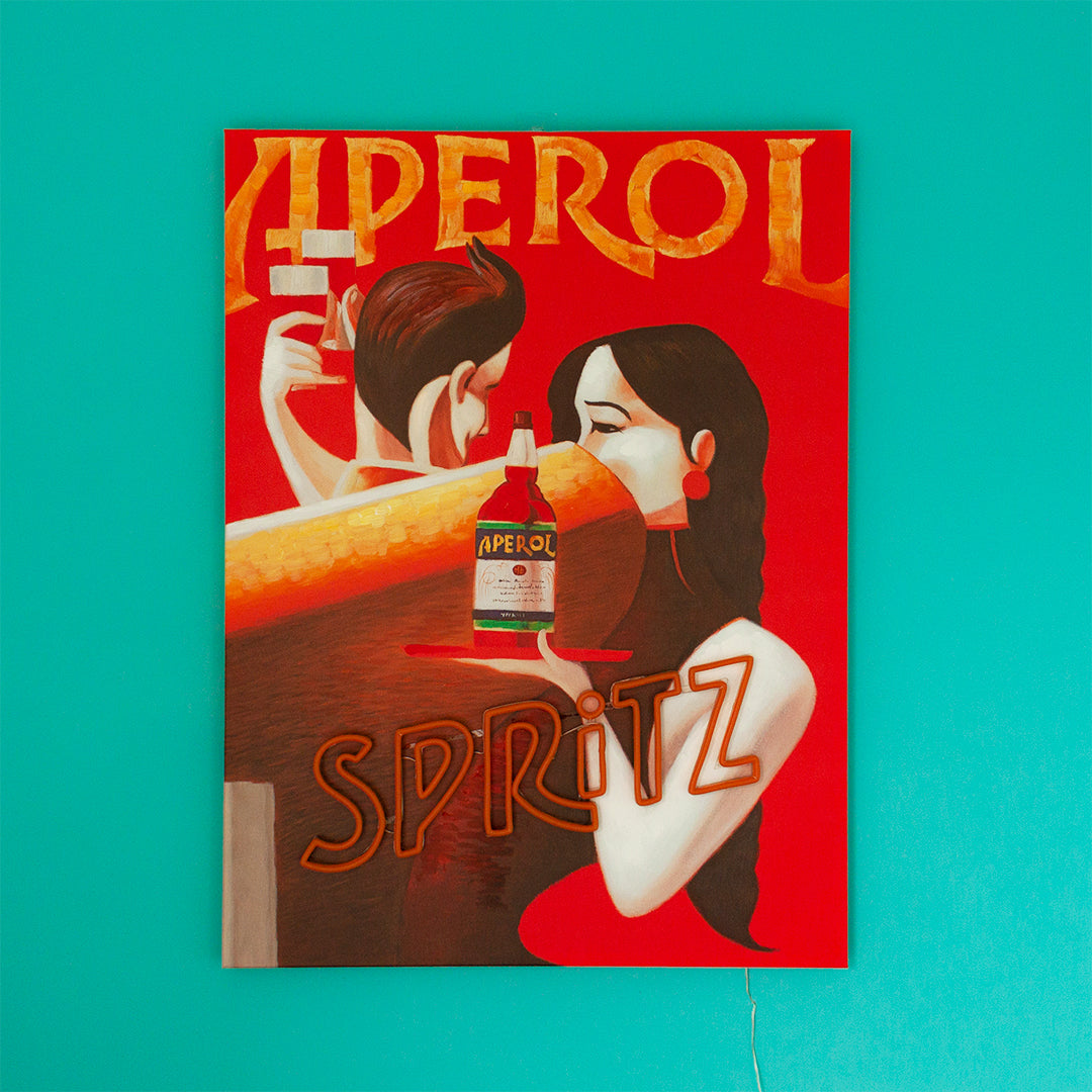 Opera d'arte da parete 'Spritz' con neon a LED - PICCOLA