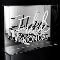 Blue 'Fuck Monday' Large Acrylic Box Neon - Locomocean