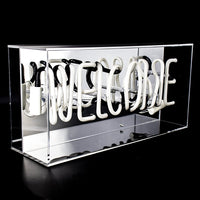 Pink 'Welcome' Acrylic Box Neon Light - Locomocean