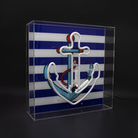 'Anchor' Large Acrylic Box Neon Light with Graphic - Locomocean