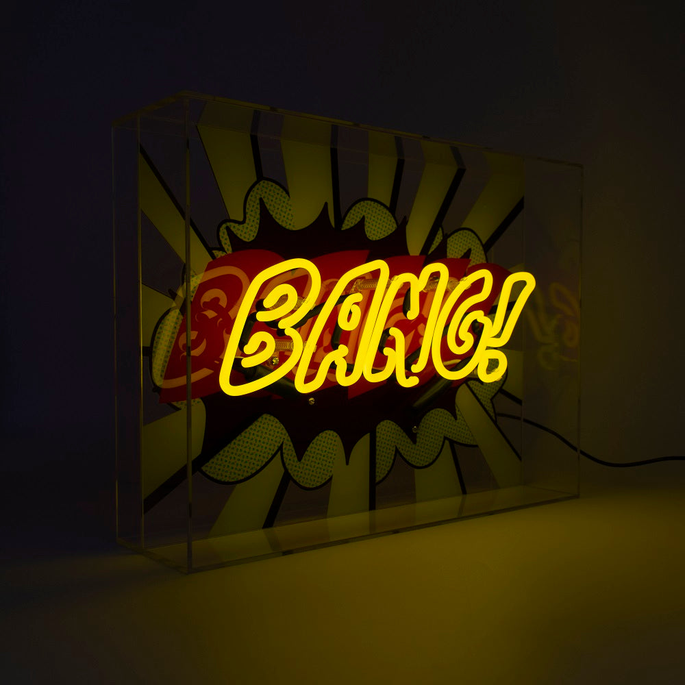 Grand panneau néon en verre 'Bang !