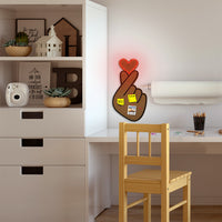 LED Corkboard - Finger Heart