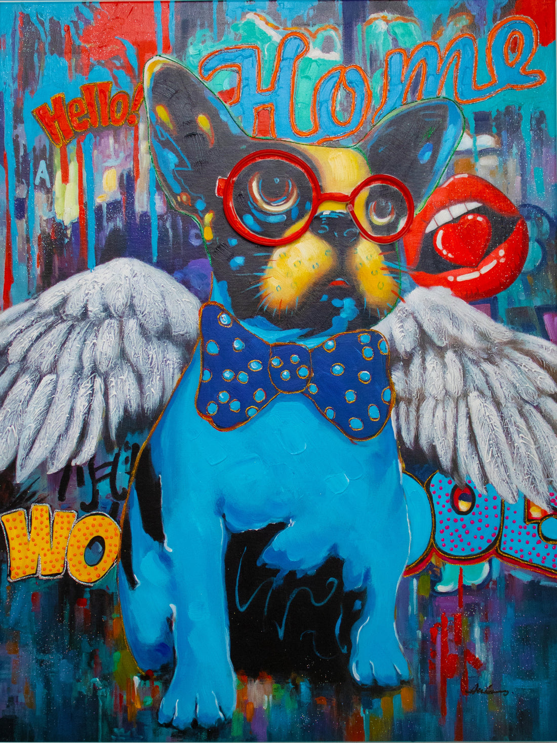 'Dog with Wings' Wall Artwork - LED Neon - Locomocean