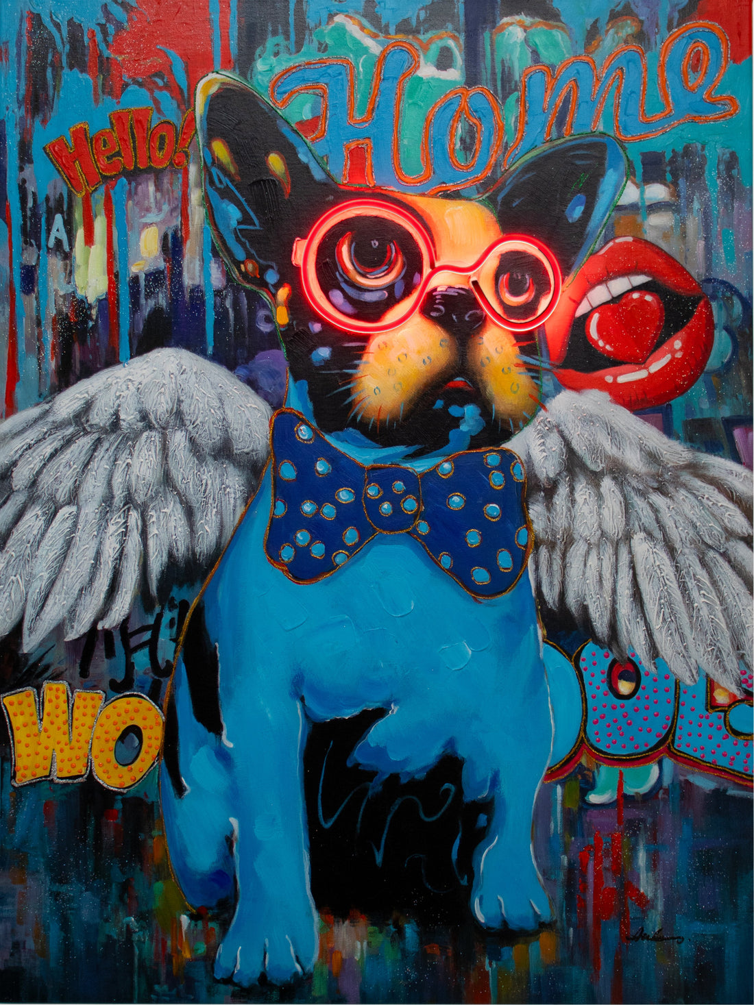 'Dog with Wings' Wall Artwork - LED Neon - Locomocean