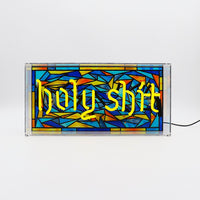 'Holy Shit' Glass Neon Sign