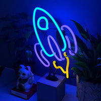 Neonschild 'Rakete'