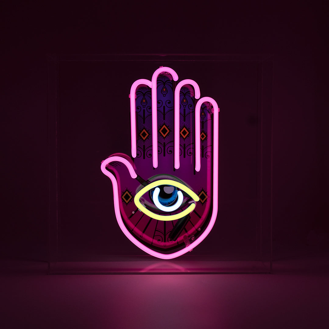 Allsehendes Auge" Großes Neonschild aus Glas