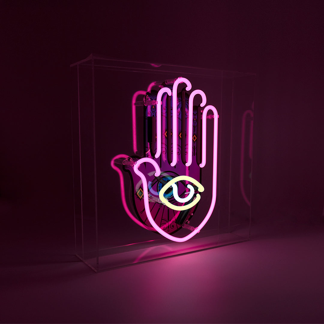 Allsehendes Auge" Großes Neonschild aus Glas