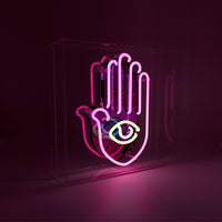 Allsehendes Auge" Großes Neonschild aus Glas