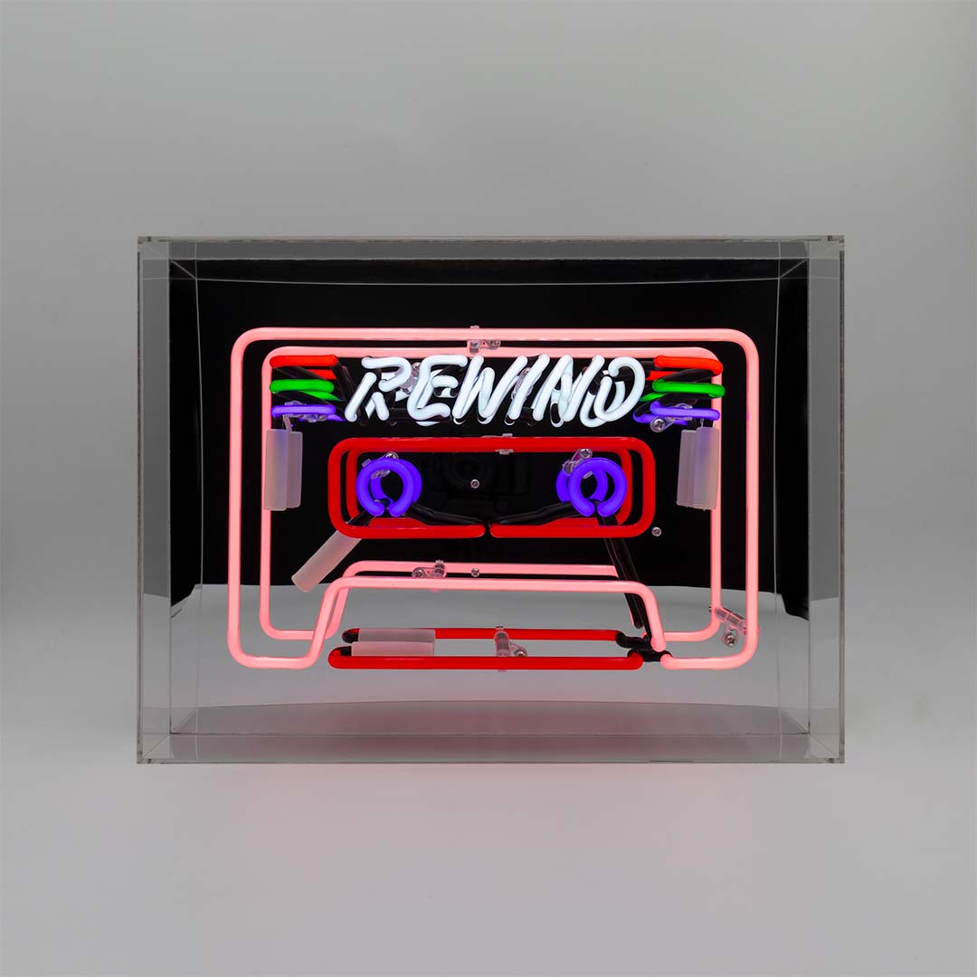 Kassette" Acrylbox Neonlicht