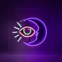 Mond" Großes Neonschild aus Glas