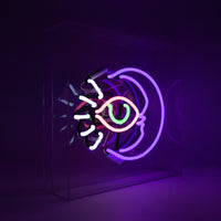 Mond" Großes Neonschild aus Glas
