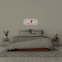 LED mural blanc chaud 'Girl Power'