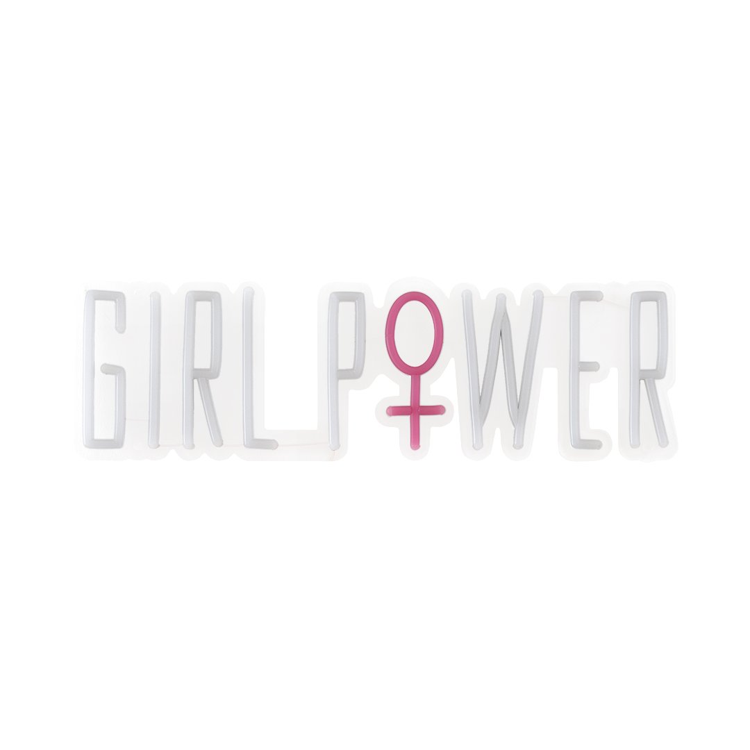Insegna montabile a parete 'Girl Power', neon bianco caldo a LED