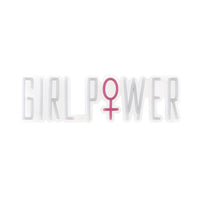 LED mural blanc chaud 'Girl Power'