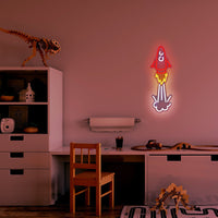 Néon mural en LED 'Space Rocket' (fusée spatiale)