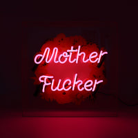 Mutter F*cker" Großes Neonschild aus Glas