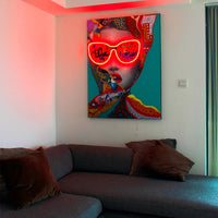 Tableau d'art mural 'Chic Woman' - LED Neon
