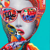 Tableau d'art mural 'Chic Woman' - LED Neon