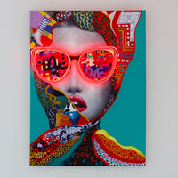 Tableau d'art mural 'Chic Woman' - LED Neon