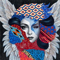 Wall Painting - 'Woman with Feathers'