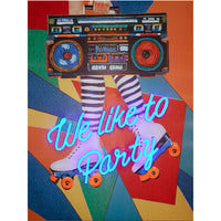 'We Like to Party' Wall Artwork with LED Neon - SMALL
