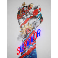 Tableau mural 'Survivor' avec néon LED - PETIT