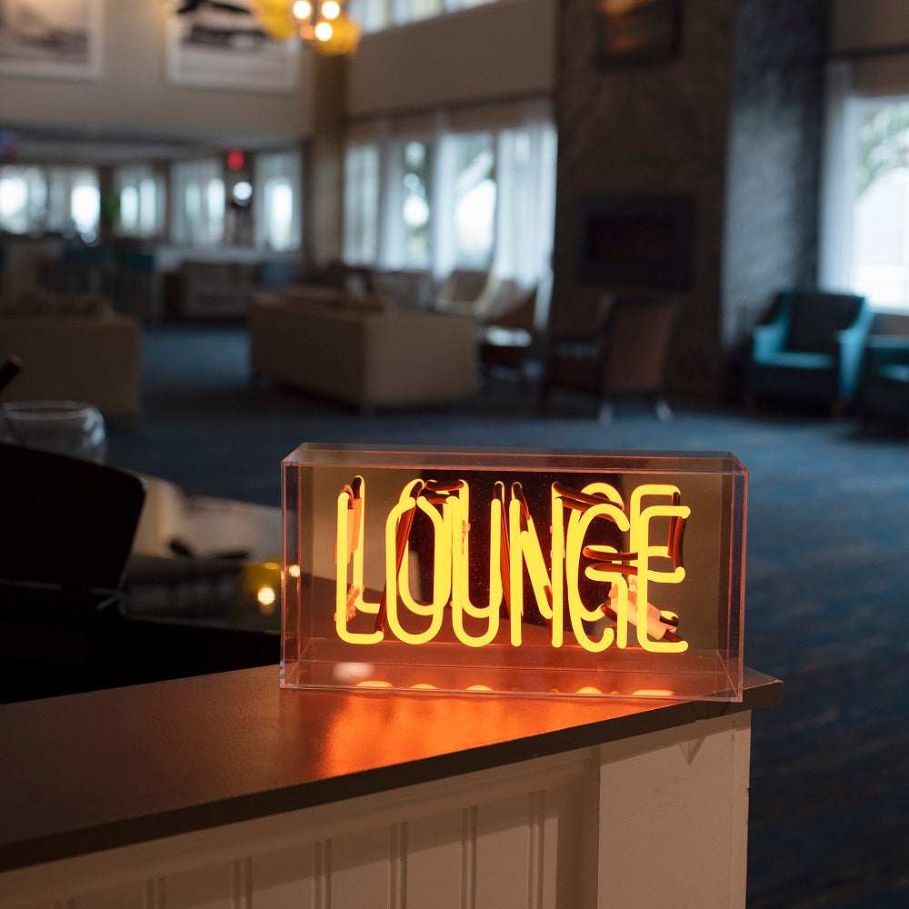 'Lounge' Glass Neon Sign
