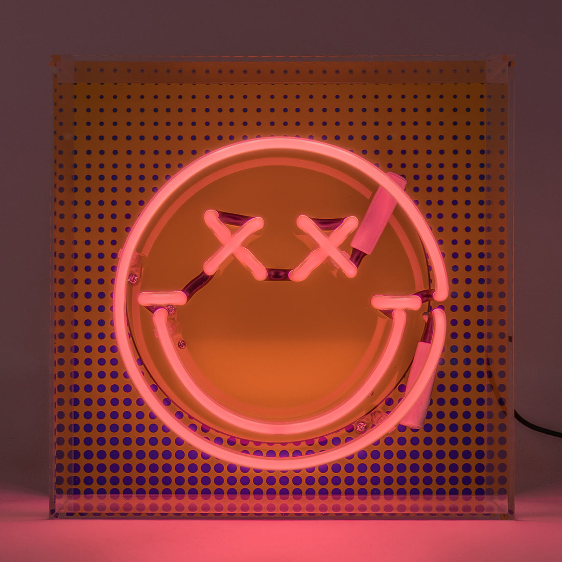 Fun Smile Pink: SW Smiley Acrylic Box Glass Neon