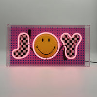 Joy Pink: The Original Smiley Acrylic Box Glass Neon