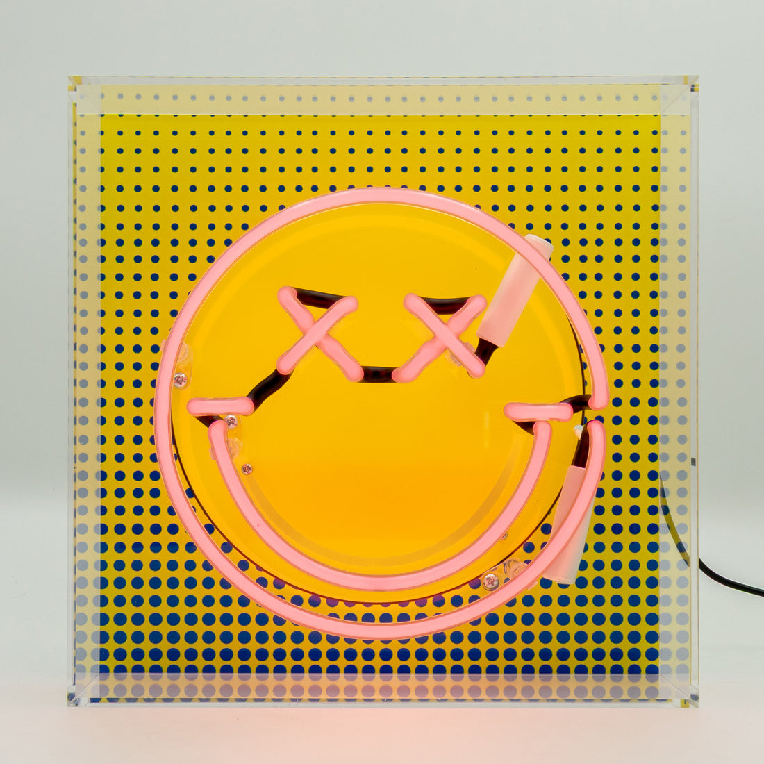 Fun Smile Pink: SW Smiley Acrylic Box Glass Neon