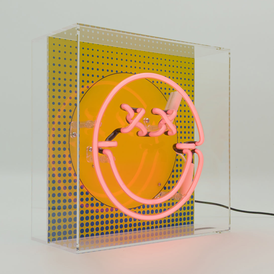 Fun Smile Pink: SW Smiley Acrylic Box Glass Neon