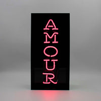 Cartel de neón "Amour" - Acrílico negro