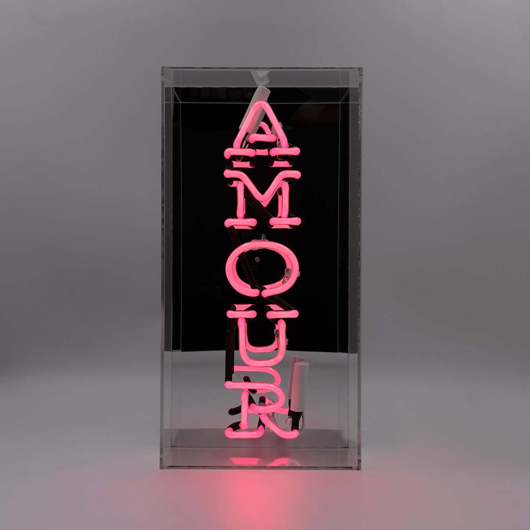 Insegna al neon in vetro 'Amour
