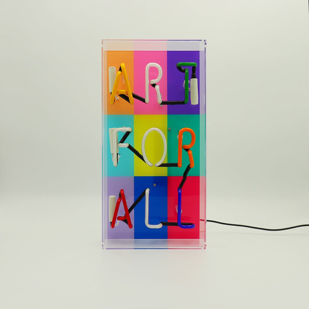 'Art For All' Glass Neon Sign