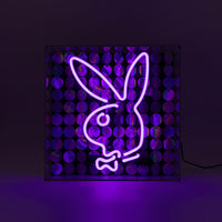 Playboy X Locomocean - Disco Bunny - Insegna in vetro con scatola al neon