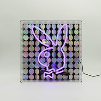 Playboy X Locomocean - Disco Bunny - Glas Neon Box Zeichen