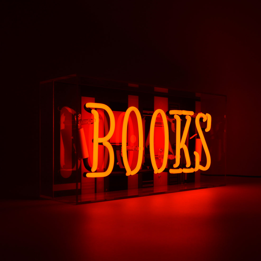 'Books' Glass Neon Sign