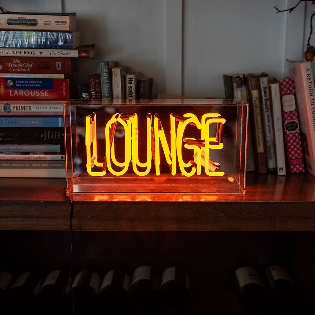 'Lounge' Glass Neon Sign
