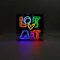 'Love Art' Glass Neon Box Sign