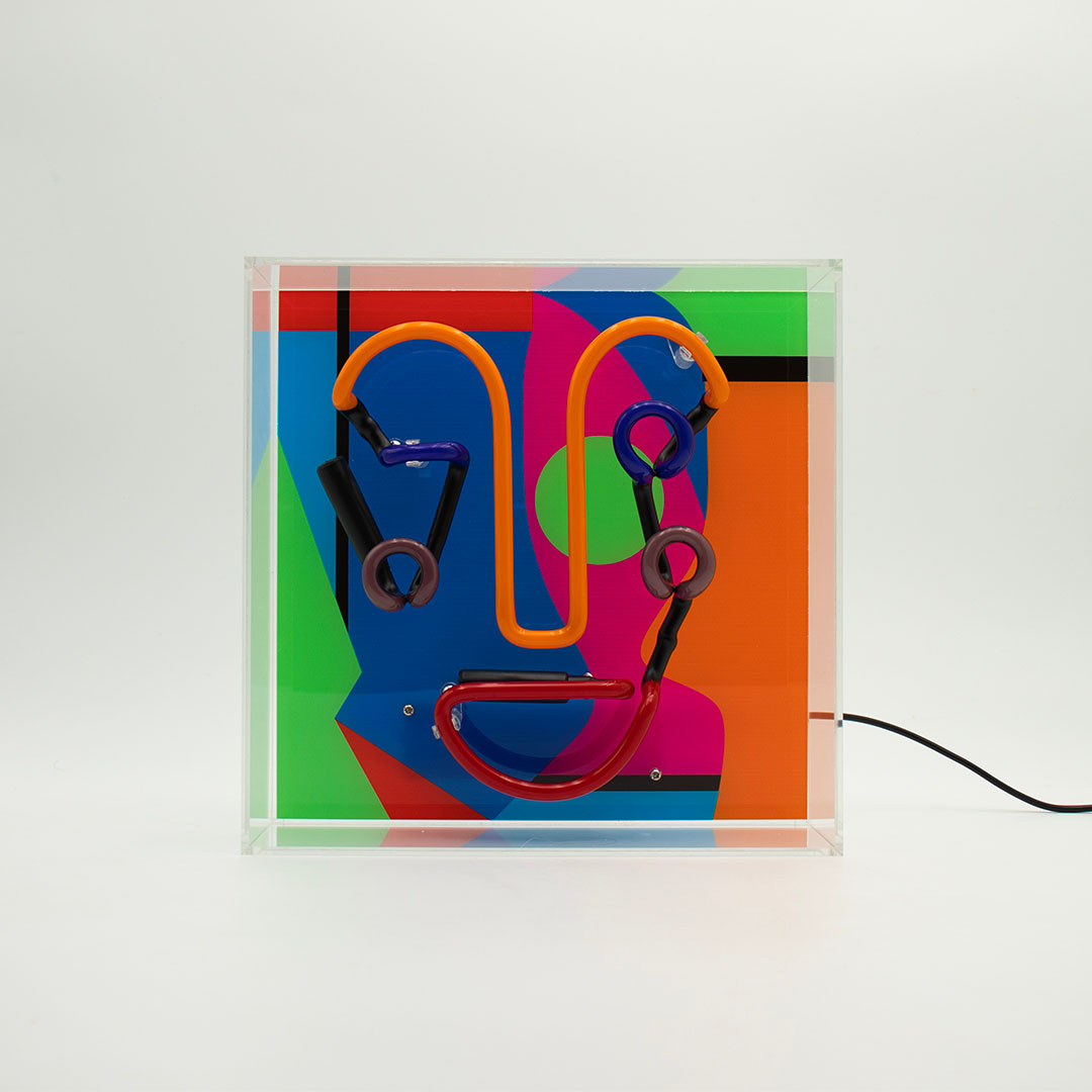 'Memphis Face' Neon Box Sign