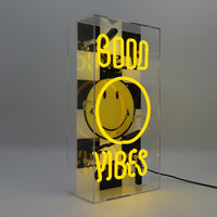 Good Vibes: The Original Smiley Acrylic Box Glass Neon
