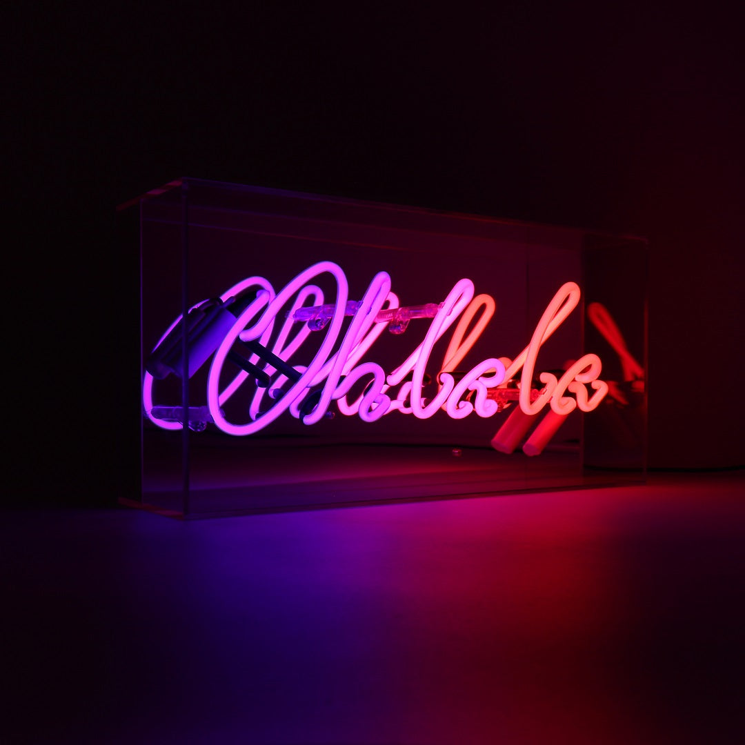 'Oh La La' Glass Neon Box Sign